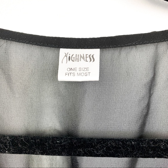 Black Sheer Beach Swim Coverup with Fringe - Picture 10 of 10